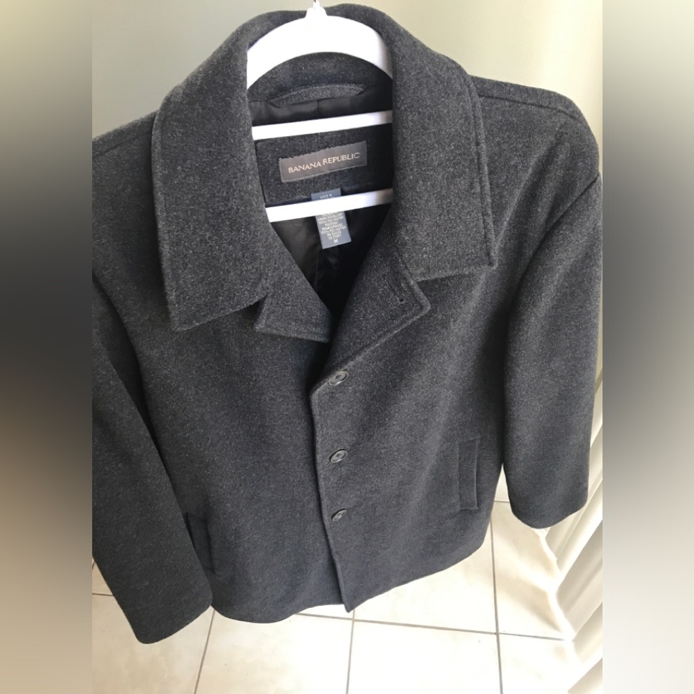 Banana Republic Mens Wool Cashmere Coat Grey Size: M - Picture 3 of 11
